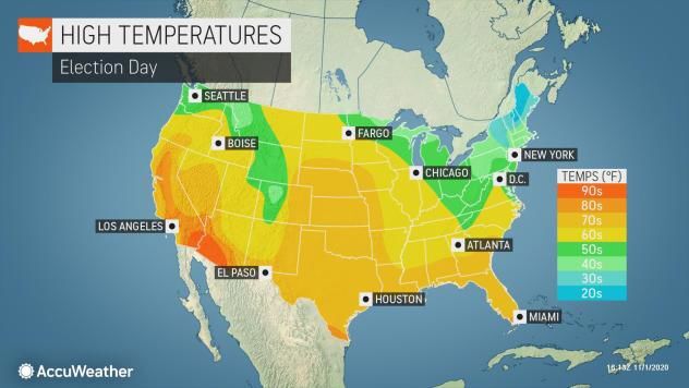 Election day highs by AccuWeather